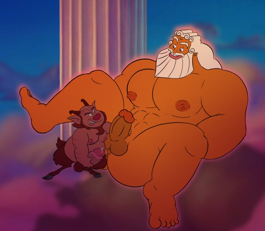 balls beard big_penis boner deity disney erection european_mythology facial_hair gay goat_legs greek_mythology hercules_(disney) horns imminent_anal imminent_sex male male_only mythology nude pecs penis pervyglassesguy phil philoctetes public_domain satyr size_difference small_dom_big_sub spread_legs zeus zeus_(hercules)