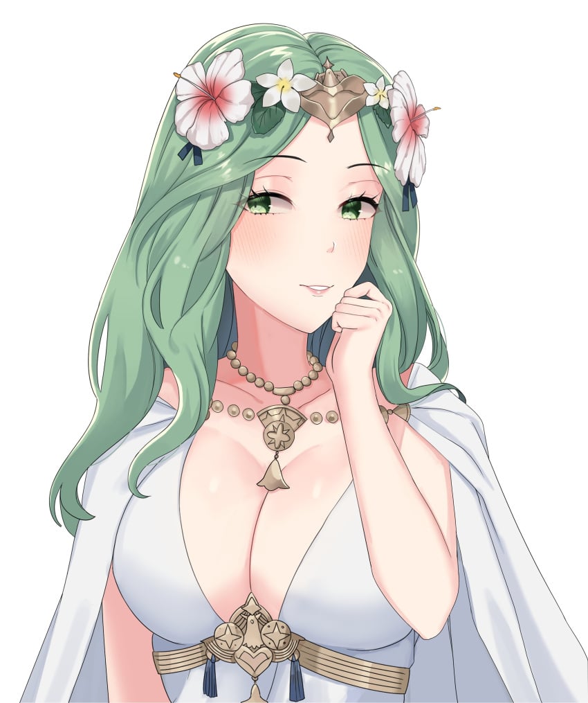 alternate_costume bikini breasts female female_only fire_emblem fire_emblem:_three_houses fire_emblem_heroes lilshironeko looking_at_viewer nintendo official_alternate_costume rhea_(fire_emblem) rhea_(summer)_(fire_emblem) solo swimsuit white_bikini white_swimsuit