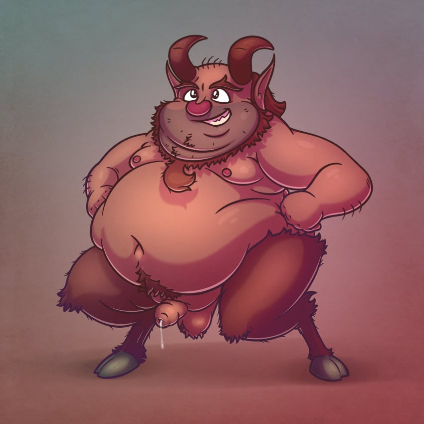 balls beard disney facial_hair fat flaccid goat_legs hercules_(disney) horns korndoggychub male male_only non-human non-human_only nude overweight penis phil philoctetes satyr solo solo_male