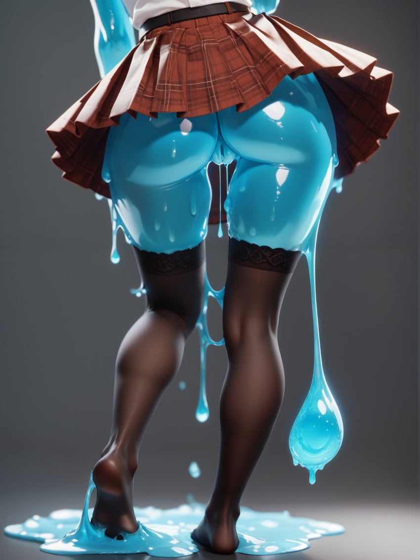 ai_assisted ai_generated dripping female melk pussy skirt slime_girl stockings