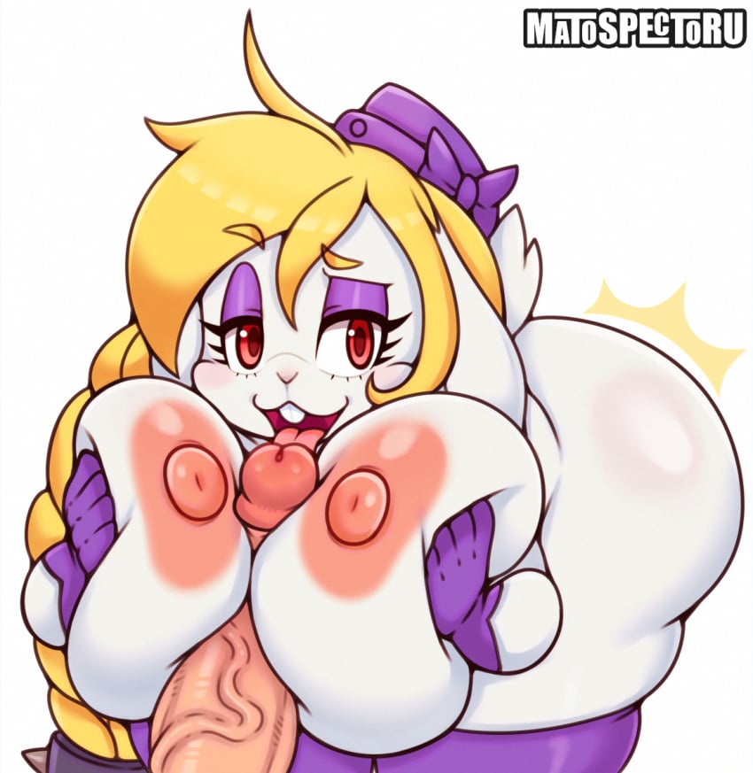 :3d anthro areola bent_over big_breasts blonde_hair breast_play breasts broodal clothing female genitals hair hariet_(mario) hi_res huge_breasts lagomorph legwear leporid licking licking_penis male male/female mammal mario_(series) matospectoru nintendo nipples oral paizufella paizuri penile penis penis_lick rabbit sex super_mario_odyssey thigh_highs titfuck titjob tongue vein veiny_penis white_body