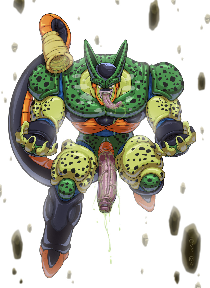 balls big_penis boner cell_(dragon_ball) dragon_ball dragon_ball_z erection lovkuma male male_only penis semi-perfect_cell solo solo_male tongue_out