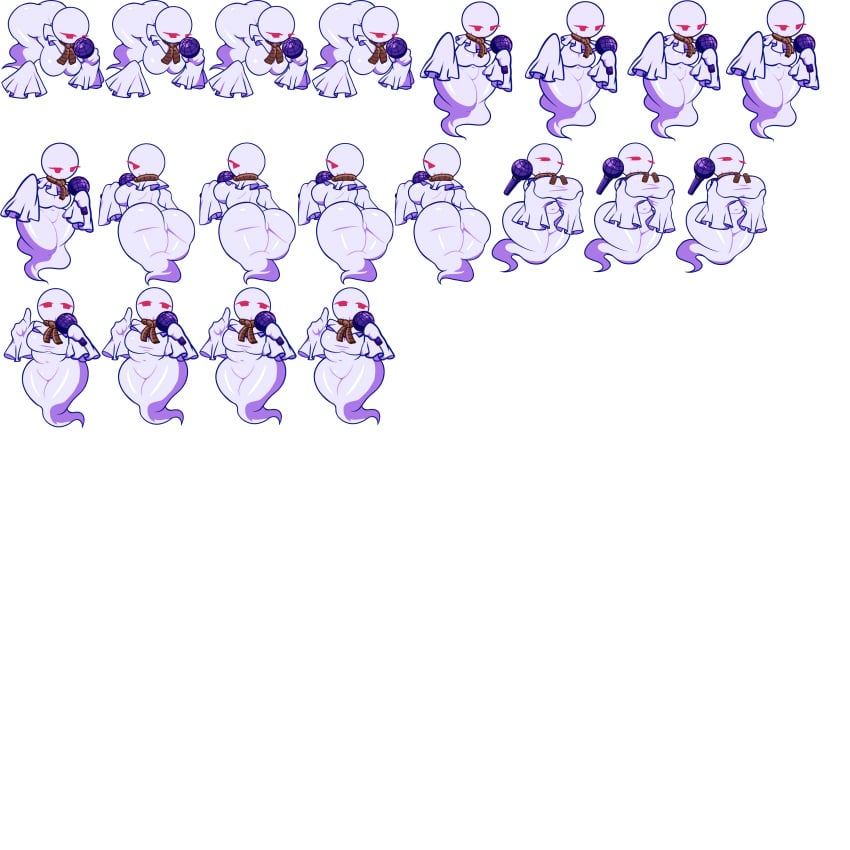 1boy bakaneko_master breasts busty_boy chubby disguised_male friday_night_funkin friday_night_funkin_mod ghost large_breasts microphone oruta oruta_(friday_night_funkin) red_eyes rope rope_around_neck sprite sprite_sheet transparent_background white_body