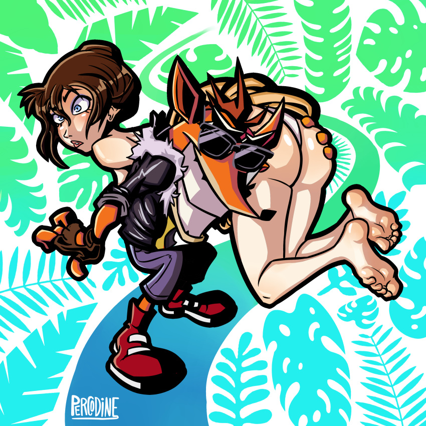 anthro ass ass_grab crash_(series) crash_bandicoot crossover furry furry_male human human_focus interspecies jane_porter percodine tarzan_(1999_film) weird_crossover