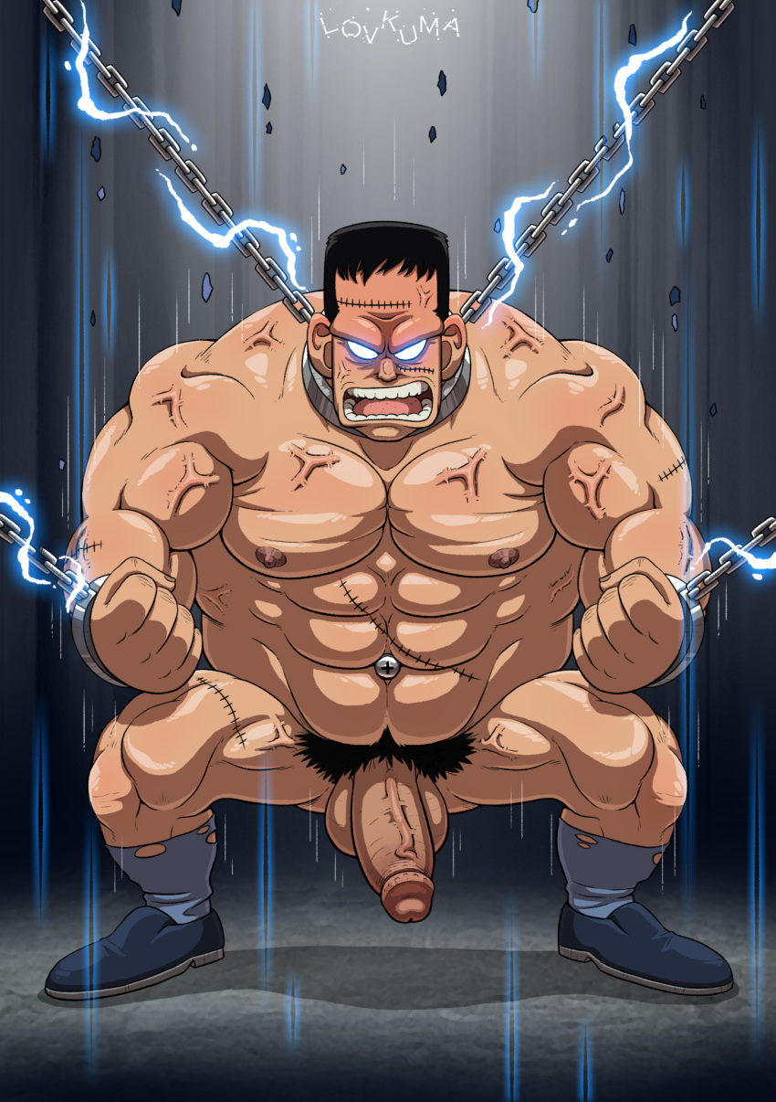 android android_8 balls boner chains dragon_ball erection lovkuma male male_only muscles muscular nude penis solo solo_male