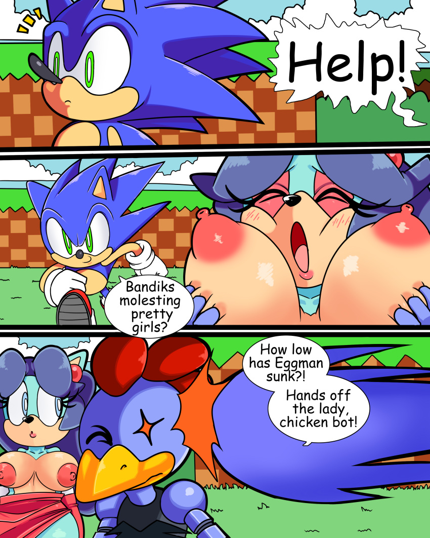 adventures_of_sonic_the_hedgehog big_breasts breasts breezie_hedgebot_robotnik breezie_the_hedgehog comic female hedgehog male nipple robot scratch_(sonic) sonic_(series) sonic_the_hedgehog superbunnygt