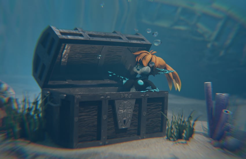 1girls 3d aquaphilia breasts bubbles chest drowned drowning female imp_midna midna nintendo nipples nude sea shipwreck solo the_legend_of_zelda twilight_princess underwater zantzusui