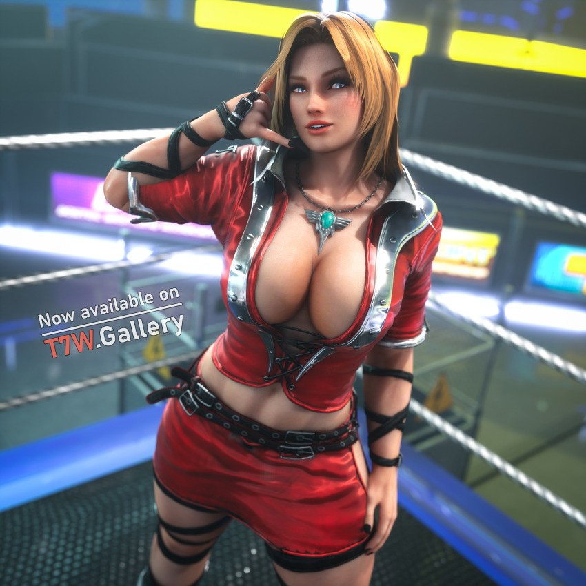 1girls 3d 3d_(artwork) abs absurd_res absurdres assertive_female biceps big_breasts blender blonde_hair boots breasts cleavage confident confident_female confident_smile dead_or_alive dead_or_alive_5 dead_or_alive_5_last_round dead_or_alive_6 dominant female female_focus female_only highres large_breasts legs midriff muscle muscles muscular muscular_female pose proud seductive seductive_gaze seductive_look skirt smile smiling smirking solo straps strong_woman t7w tekken7wallpapers thick_thighs thighs thight_clothing tina_armstrong toned toned_body toned_female victory_pose victory_position wrestler wrestling_ring