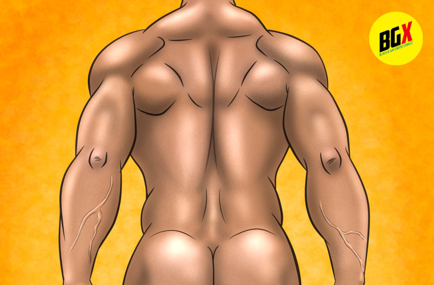 1boy 1human 1male 1man 2d 2d_(artwork) 2d_artwork back_muscles badonkadonk bgx_comics bubble_ass bubble_butt caked_up cheeked_up dark-skinned_male dark_skin male male_focus male_only melanin muscular solo solo_focus solo_male veiny viewed_from_behind