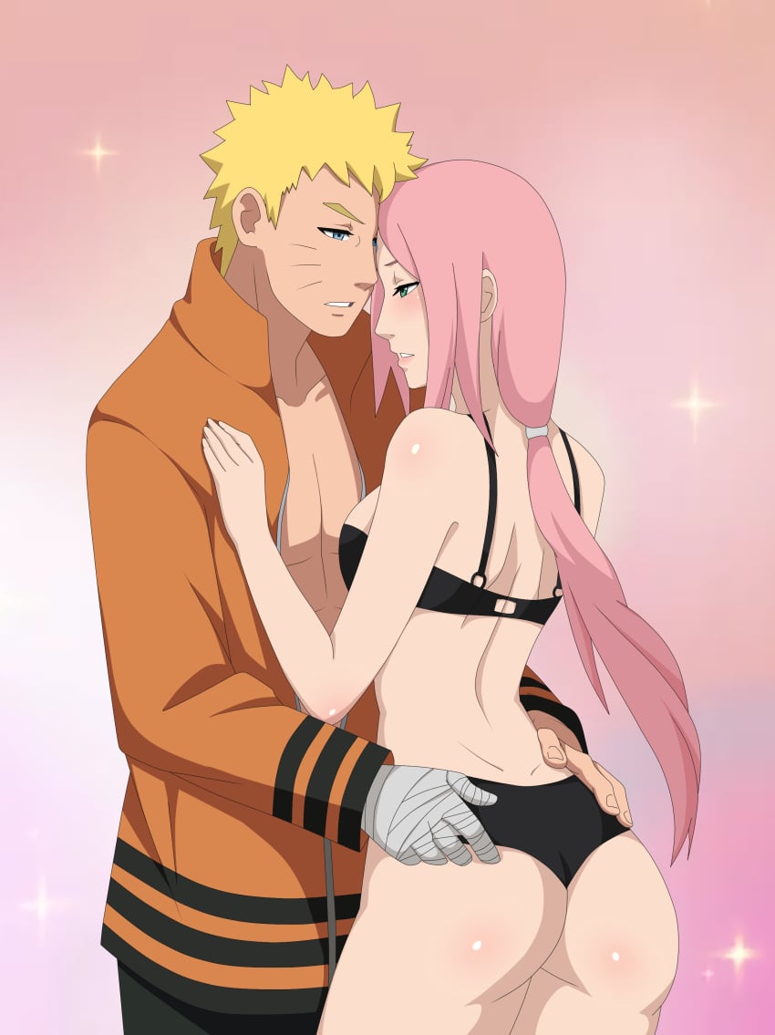 1boy 1girls alternate_hair_length alternate_hairstyle ambiguous_background bandaged_arm bandages before_sex blue_eyes boruto:_naruto_next_generations bra cheating cheating_husband cheating_wife clothed_male couple duo gradient_background green_eyes iharuluna_(artist) imminent_sex jacket lingerie long_hair male male/female milf naruto naruto_(series) official_alternate_hairstyle panties pants pink_hair ponytail post-timeskip romantic romantic_couple sakura_haruno short_hair straight tied_hair underwear undressing uzumaki_naruto yellow_hair