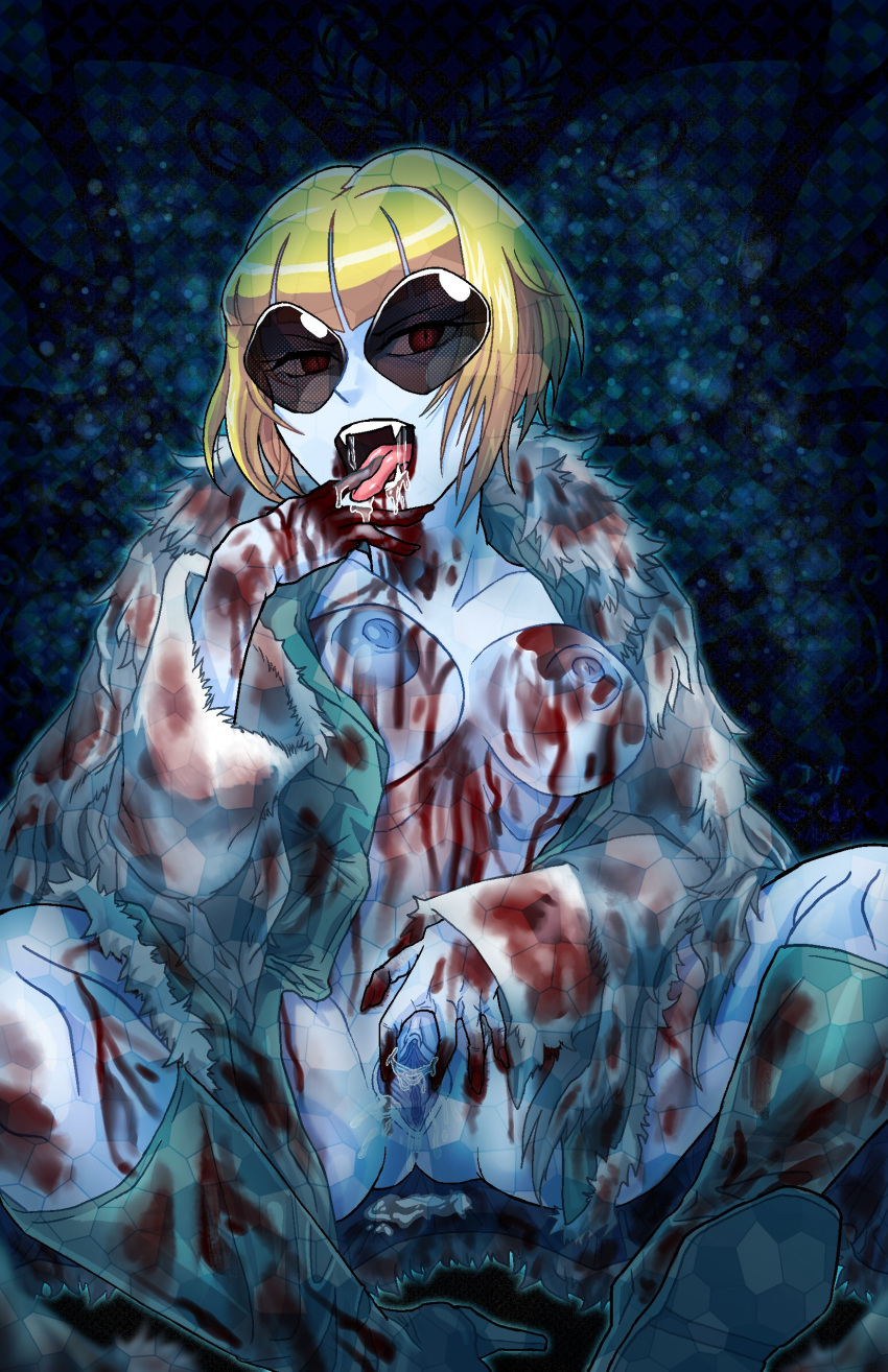 blonde_hair blood boktai female red_eyes sunglasses white_duneyrr