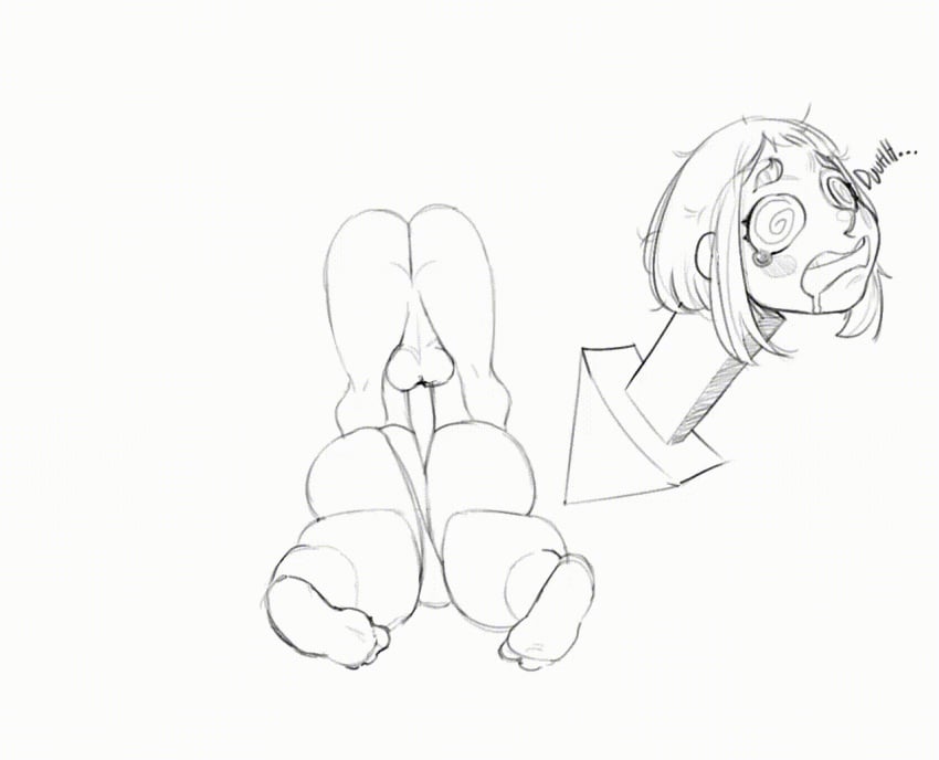 animated ass backsack dustedburger feet female huge_ass lying_on_stomach male mineta_minoru minoru_mineta my_hero_academia ochako_uraraka penis sex size_difference underwear_aside