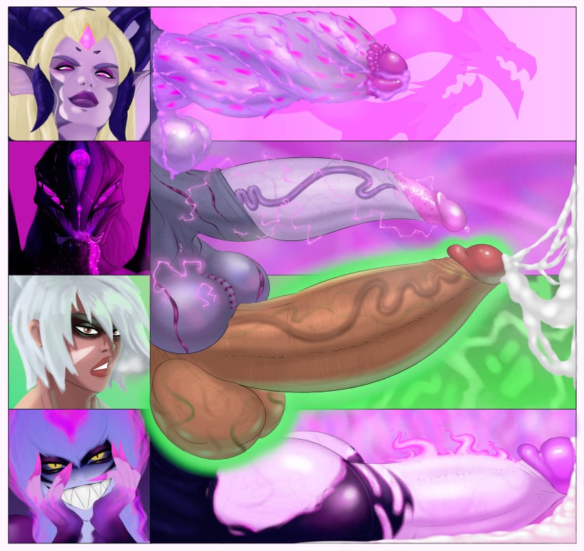 4futas areolae cum dark-skinned_futanari dark_skin diphallia diphallism dragon_sorceress_zyra dragon_world_series erection evelynn futa_only futanari huge_balls huge_cock humanoid humanoid_penis kai'sa kalikias league_of_legends light_skin monster_cock monster_girl multi_genitalia multi_penis nipples nude penis penis_size_chart penis_size_comparison penis_size_difference purple_skin riven sharp_teeth zyra