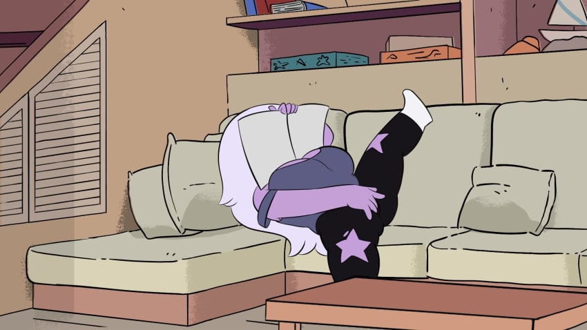 1girls amazonessking amethyst_(steven_universe) big_breasts cleavage clothed clothing female female_focus female_only fingering fingering_self gem_(species) gem_domination legs_spread masturbation remake screencap screenshot spakka5 steven_universe team_gem_buster