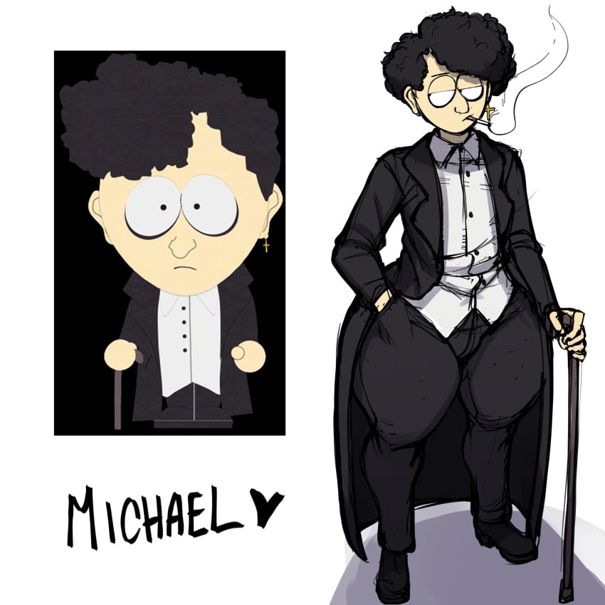blackwhiplash bwl femboy huge_thighs male male_focus male_only michael_(south_park) smoking solo_male south_park tagme