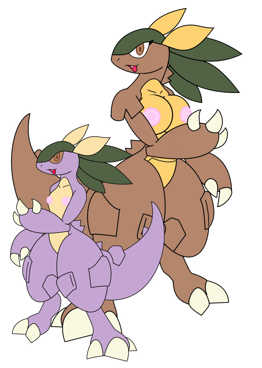 anthro breasts color female female_only garura gb_of_bs kangaskhan multiple_females multiple_girls nintendo nipples nude pokémon_(species) pokemon standing tagme