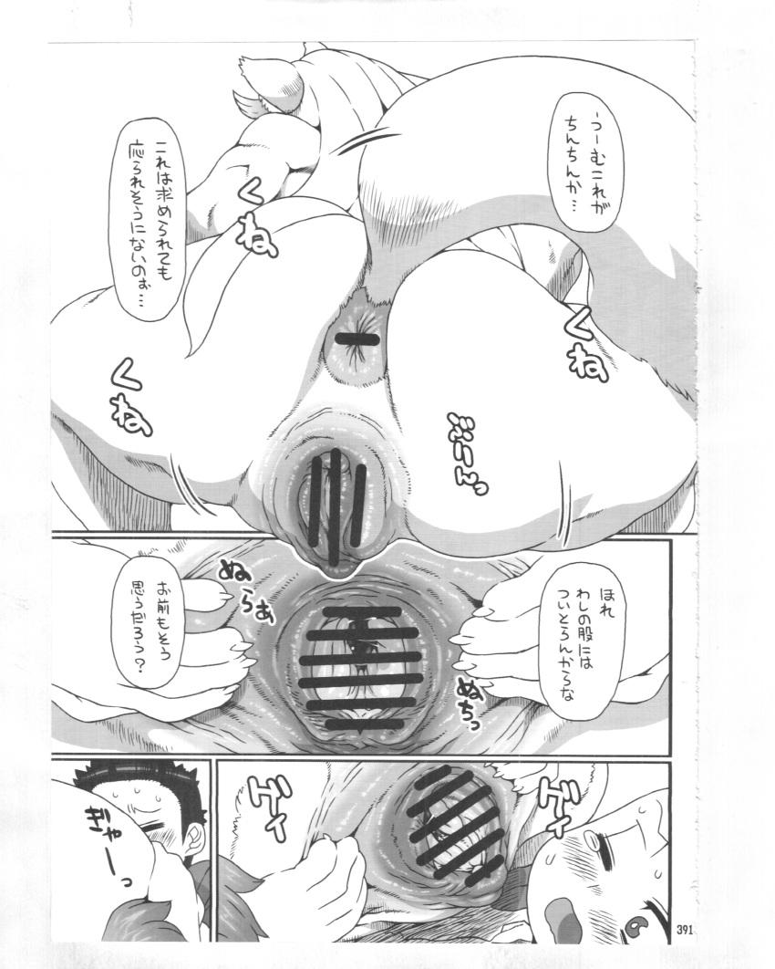 69_position animal_genitalia animal_pussy anthro anus canine canine_pussy comic female forced human interspecies japanese kemokko_lovers_5 male mammal mayoineko nezumi oral page_391 pussy sex spreading text translation_request