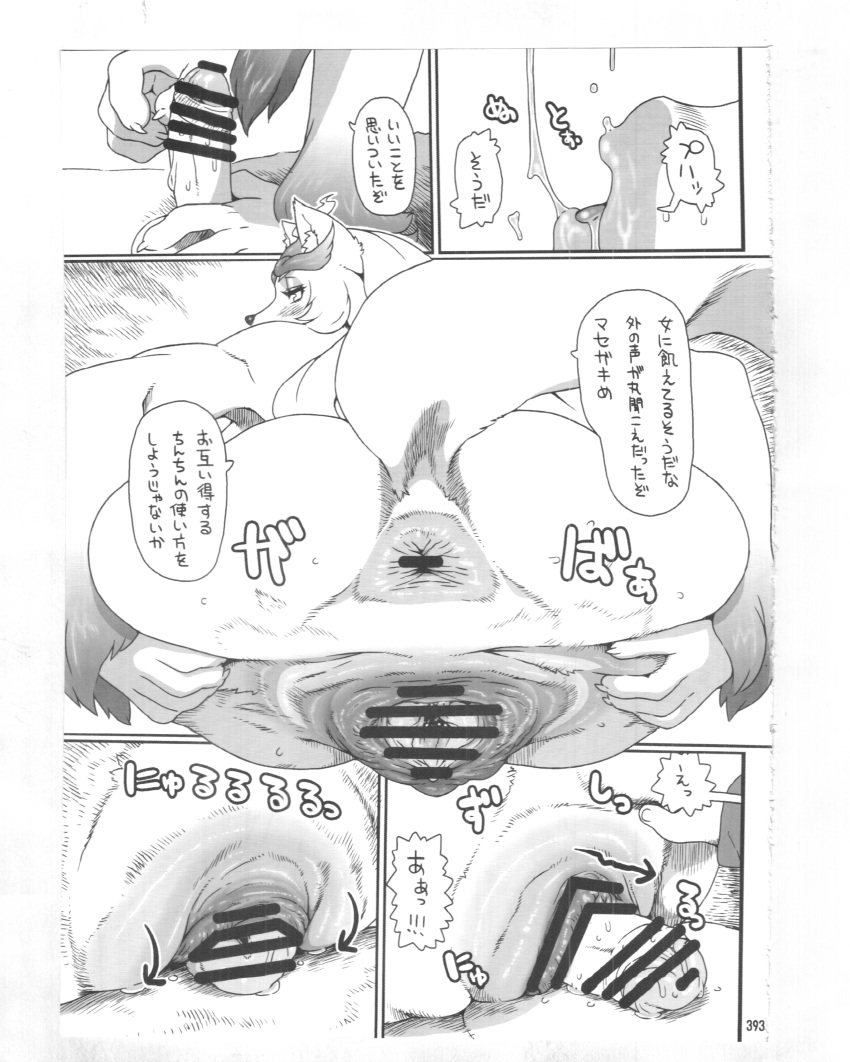 animal_genitalia animal_pussy anthro anus buttjob canine canine_pussy comic cunnilingus facesitting fellatio female forced human interspecies japanese kemokko_lovers_5 male mammal mayoineko nezumi oral page_393 penis pussy sex text translation_request vaginal_penetration