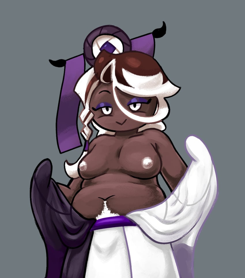 1boy affogato_cookie belly chubby chubby_femboy chubby_male cookie cookie_humanoid cookie_run cookie_run_kingdom dark-skinned_femboy dark-skinned_male dark_skin eye_shadow eyeshadow femboy gay julinsfw male male_boobs male_breasts male_only male_tits nipples overweight sissy solo topless topless_male