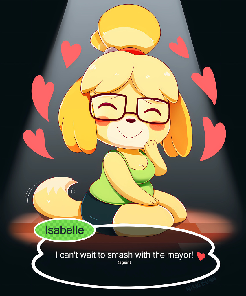 animal_crossing canine isabelle_(animal_crossing) nikkibunn nintendo sfw