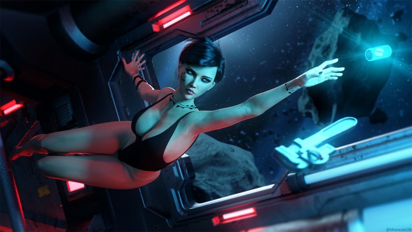 belter black_hair dark_hair expanse protomolecule short_hair space spaceship spaceship_interior swimsuit the_expanse therealzoh tv_series tv_show underwearrnai_generated wallpaper