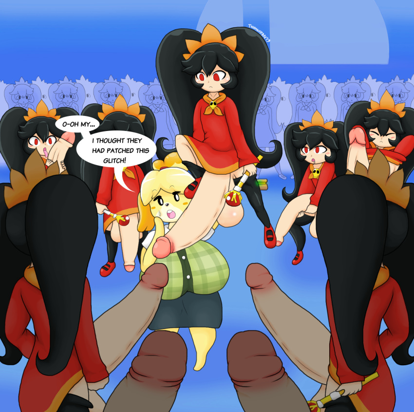 animal_crossing ashley_(warioware) crossover futanari isabelle_(animal_crossing) super_smash_bros. tagme touhoufan warioware