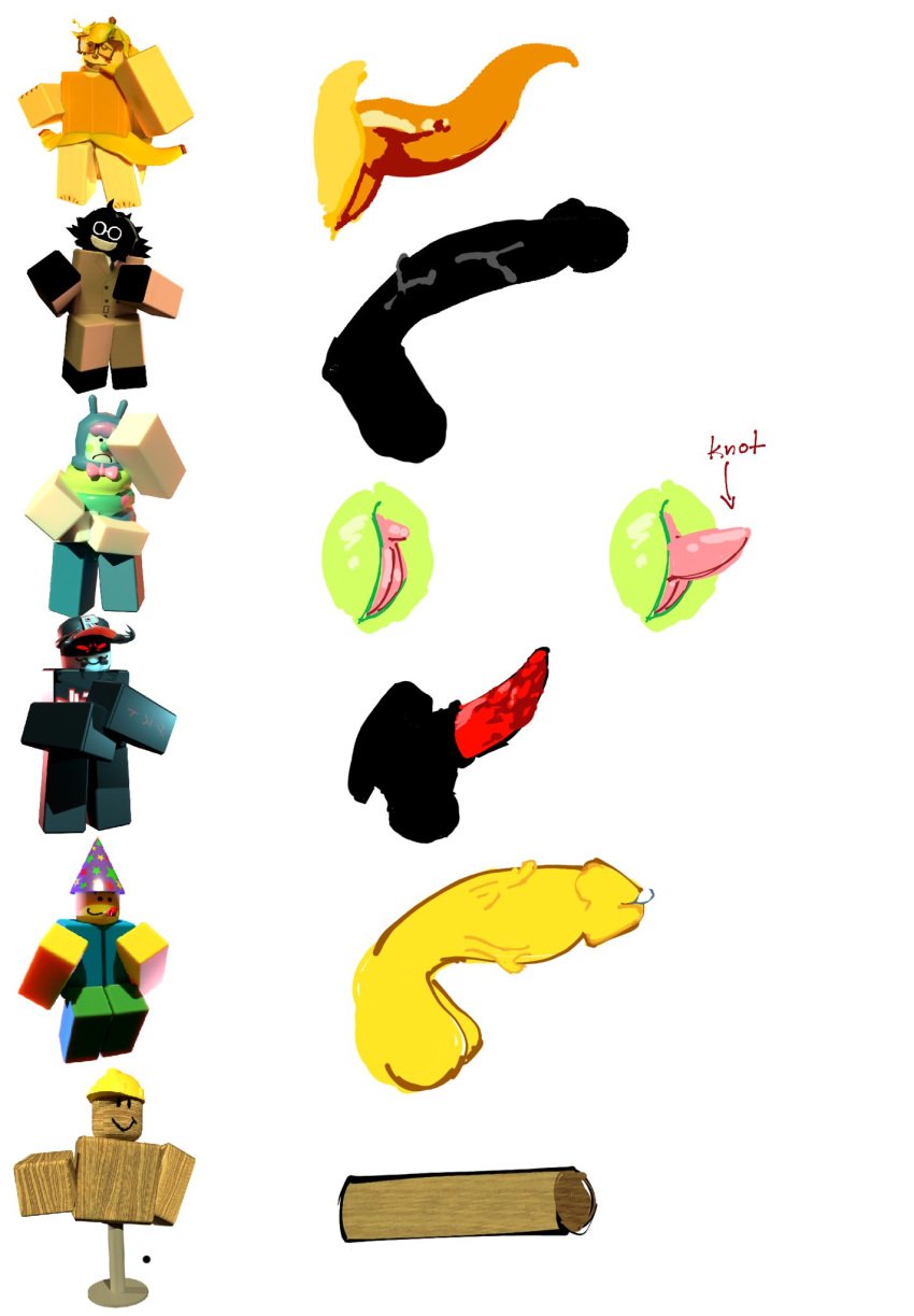 1ambiguous 2futas 4boys awesomelemonn bive_(regretevator) chart cock_comparison comparison dick futa futanari genitals mannequin_mark_(regretevator) penis pest_(regretevator) pilby_(regretevator) poob_(regretevator) regretevator roblox roblox_game robloxian split_(regretevator) unusual_genitalia