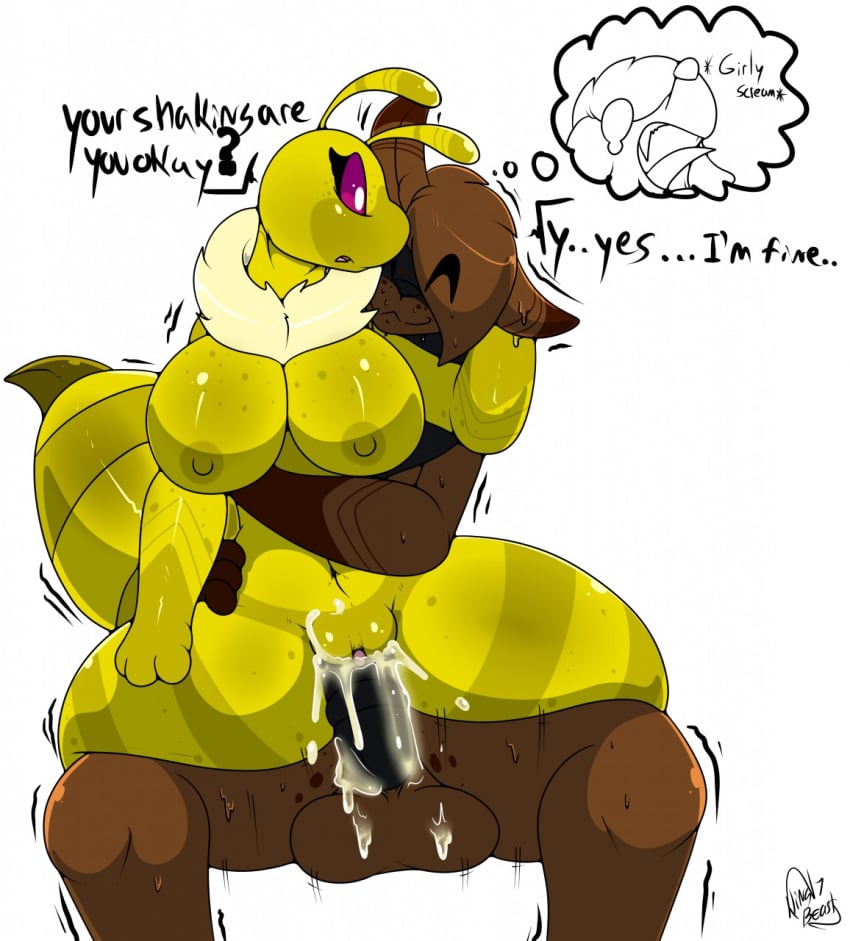 2017 anthro arthropod bee character_request cum cum_inside erection female fur insects king_(kingbeast) kingbeast male nipples nude original original_character original_characters pussy sex straight