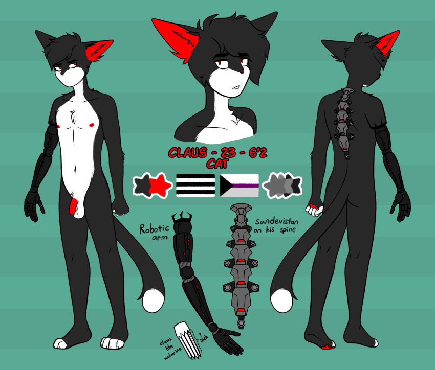 anthro claus_(timmy_rap_1o1) domestic_cat felid feline felis hi_res humanoid lemonpuff male male_focus male_only mammal model_sheet solo tuxedo_cat