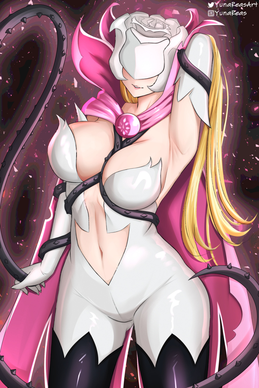 2023 big_breasts blonde_hair covered_eyes digimon digimon_data_squad rosemon rosemon_burst_mode tagme yunareas