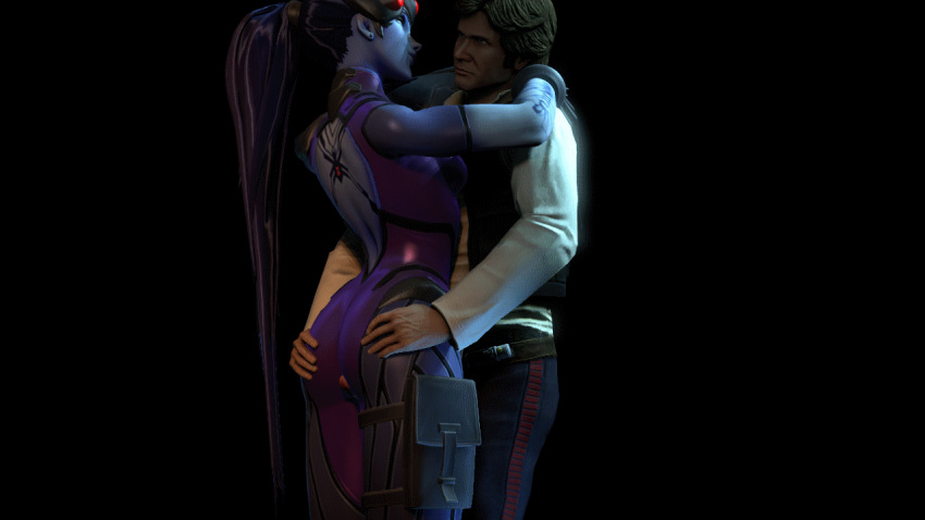 1boy 1girls 3d animated arnoldthehero ass blizzard_entertainment crossover gif han_solo overwatch sfm star_wars tagme thigh_sex widowmaker