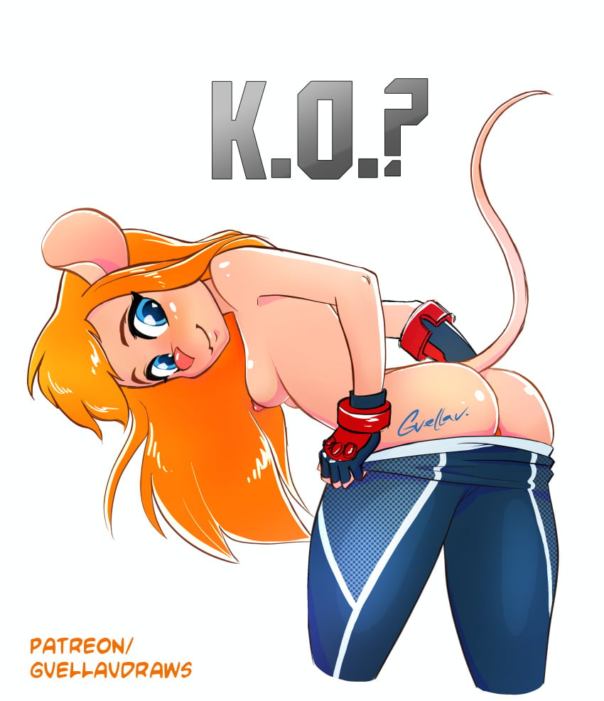 ass cammy_white chip_'n_dale_rescue_rangers gadget_hackwrench gvellav mouse_ears mouse_girl mouse_tail signature text tight_pants