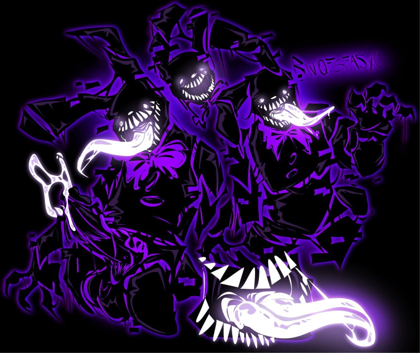 animatronic anthro bileshroom body_horror claws cumshot ejaculation fanart five_nights_at_freddy's five_nights_at_freddy's_2 fnaf glitch horror horror_(theme) large_penis long_tongue male male_only monster monsterfucker monsterfucking nightmare_husbando rabbit rabbit_ears scary shadow_bonnie sketch_page teratophilia