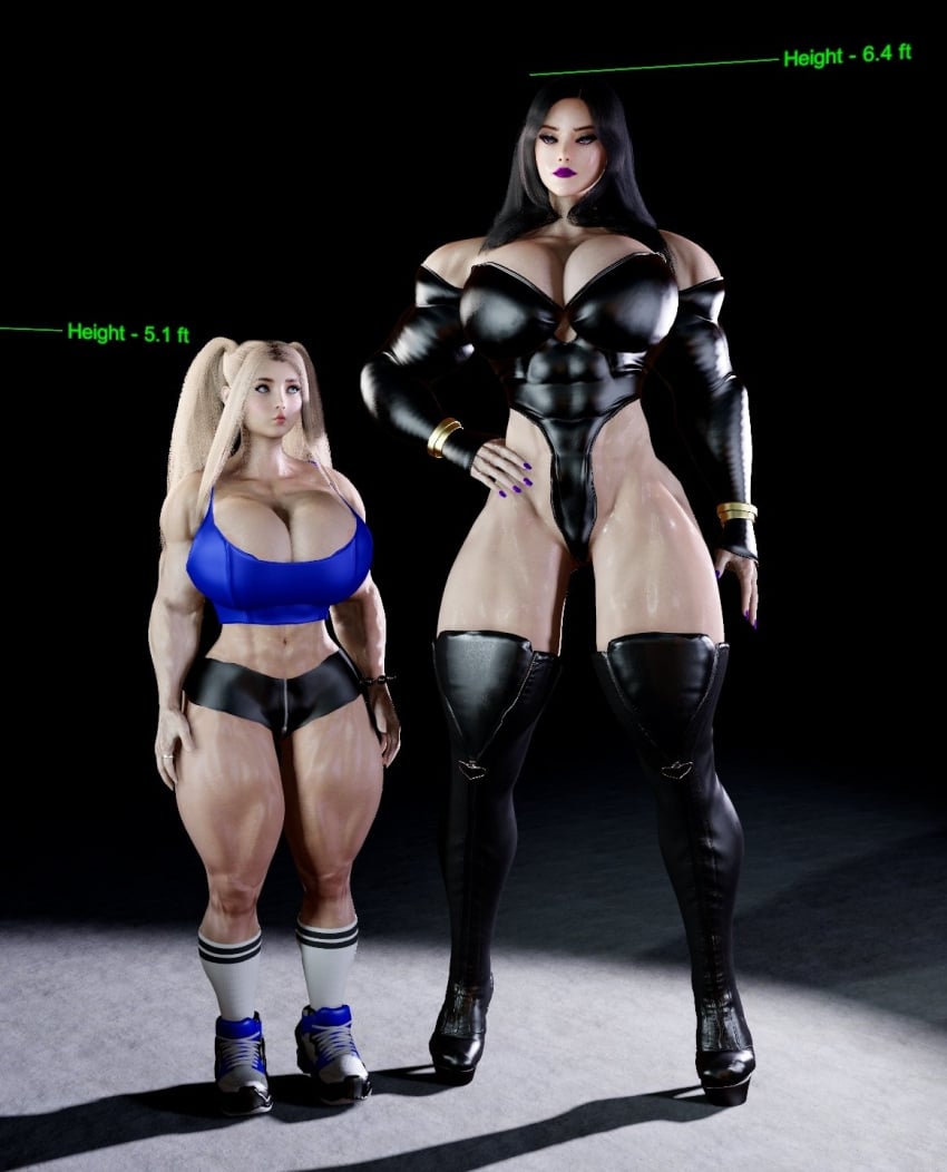 2girls 3d ass athletic athletic_female big_arms big_ass big_biceps big_breasts big_thighs black_clothing black_hair blonde_hair blue_clothing blue_footwear blue_sneakers bottom_heavy breasts bust busty chest cleavage curvaceous curvy curvy_figure deltoids digital_media_(artwork) enhanced_breasts envy female female_focus fit fit_female footwear front_view giantess goth hair hand_on_hip hannah_reese height_chart height_difference high_heel_boots high_heels hips hourglass_figure huge_ass huge_breasts huge_thighs human large_ass large_breasts legs light-skinned_female light_skin lips long_socks looking_up massive_thighs mature mature_female measurements mini_giantess muscle muscles muscular muscular_female muscular_thighs original original_character platform_heels purple_lipstick sevenarts short_female shorter_female shortstack slim slim_waist socks sport_shoes sports_shoes standing tall_female taller_female thesevenartsx thick thick_hips thick_legs thick_thighs thighs toned toned_body toned_female top_heavy twintails voluptuous voluptuous_female waist white_socks wide_hips wide_shoulders