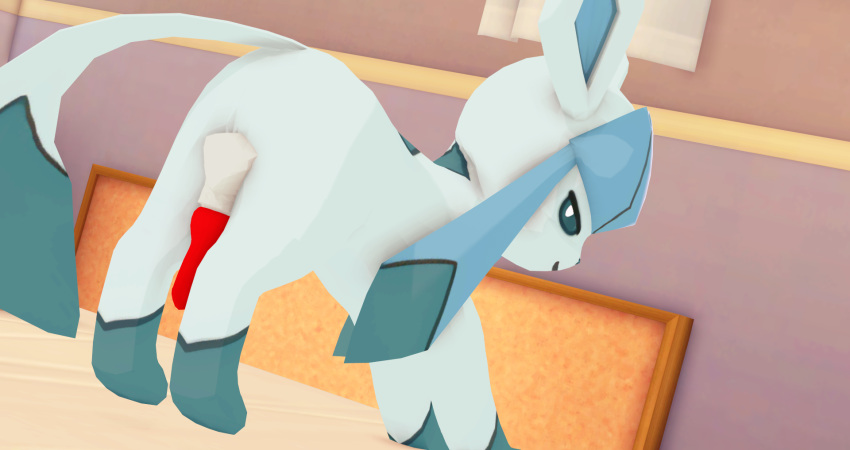 feral feral_only gen_4_pokemon glaceon head_down_ass_up hornierronald_(artist) koikatsu koikatsu_(medium) no_humans pokemon pokemon_(species) pokemon_dppt pokephilia self_upload