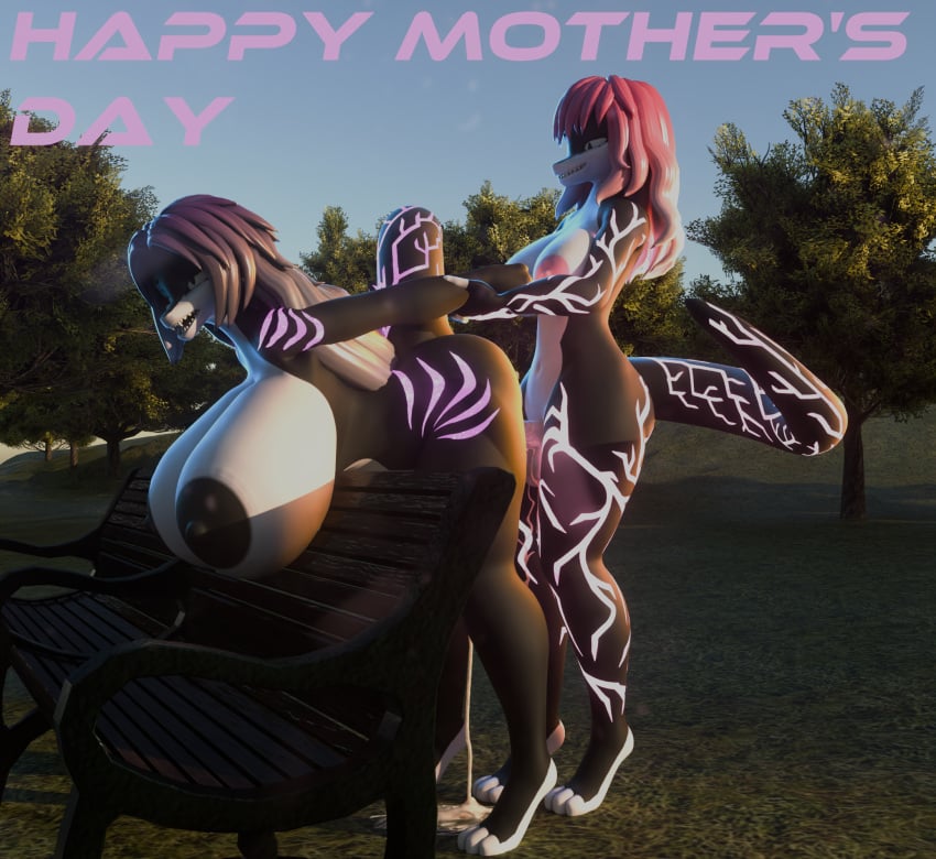3d_(artwork) anthro bench big_breasts black_nipples bodily_fluids breasts cum cum_on_ground daughter_(lore) digital_media_(artwork) duo female futanari genevieve_(lunhaadviin) genital_fluids gynomorph haolde hi_res holidays huge_breasts hyper hyper_breasts incest_(lore) intersex intersex/female mother's_day mother_(lore) mother_and_child_(lore) mother_and_daughter_(lore) nadege_(lunhaadviin) nipples nude parent_(lore) parent_and_child_(lore) parent_and_daughter_(lore) park_bench penetration pink_nipples public public_sex reptile scalie sex snake