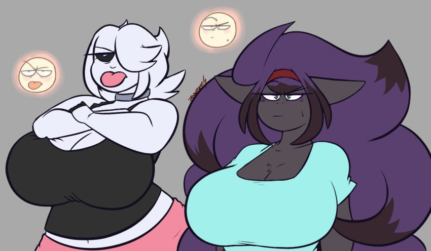 big_breasts breasts cleavage dewwydarts dewwydartz female furry huge_breasts nea(dewwydartz) pokemon pokemon_(species) raiden_(dewwydartz) reshiram tagme thick_thighs wide_hips zoroark