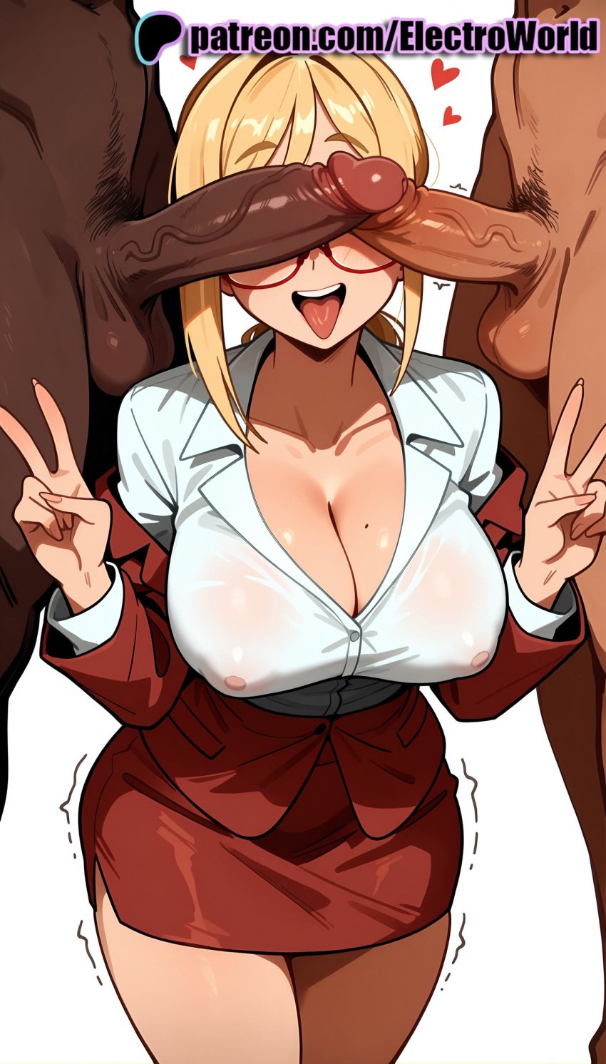 1boy 1girls 2025 ai_generated akiyama_kaede artist_name balls breasts bust chest cleavage clothed_female_nude_male cock covered_nipples dark-skinned_male dark_skin dick double_v electroworld erection female foreskin glasses head_out_of_frame hi_res high_quality high_resolution highres huge_cock interracial kengan_(series) kengan_ashura large_penis large_testicles male male_pubic_hair nude patreon patreon_username pencil_skirt penis penis_awe penis_on_face precum pubic_hair skirt solo_focus stable_diffusion straight testicle_grab testicles tongue tongue_out transparent_background trembling twitching_penis uncensored uncircumcised v veins veiny_penis w watermark