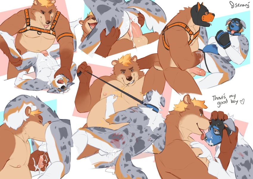 anal anal_orgasm animal_mask anthro asphyxiation australian_shepherd bear blood bodily_fluids bound burrbles canid canine canis choking civetstranj clothing cum cum_in_ass cum_inside cum_on_face_mask cum_on_self domestic_dog domination/submission duo ejaculation erection fisting genital_fluids hands-free harness herding_dog hi_res jockstrap kiba_ru leash leash_pull male male/male mammal mask musclegut muscular oral orgasm pastoral_dog penetration pup_mask rimming scratches sex sheepdog sniffing_armpit underwear