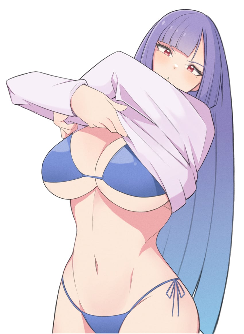 1girls 52siki bbw big_breasts bikini bikini_bottom bikini_top blue_bikini blue_bikini_bottom blue_bikini_top blue_bra blue_panties blue_swimsuit blue_thong blue_underwear blush bra busty child_bearing_hips cleavage clothed clothing curvaceous curves curvy curvy_body curvy_female curvy_figure curvy_hips female female_focus female_only g-string gundam gundam_zz hi_res high_resolution highres hips hourglass_figure inner_sideboob large_breasts light-skinned_female light_skin long_hair looking_at_viewer mobile_suit_gundam pale-skinned_female pale_skin panties parted_lips pinup pose posing purple_hair red_eyes roux_louka shirt_lift shirt_up sideboob solo solo_female solo_focus standing sweater swimsuit teen_girl teenage_girl teenager thong thunder_thighs underboob underwear undressing very_high_resolution very_long_hair voluptuous voluptuous_female white_background wide_hips