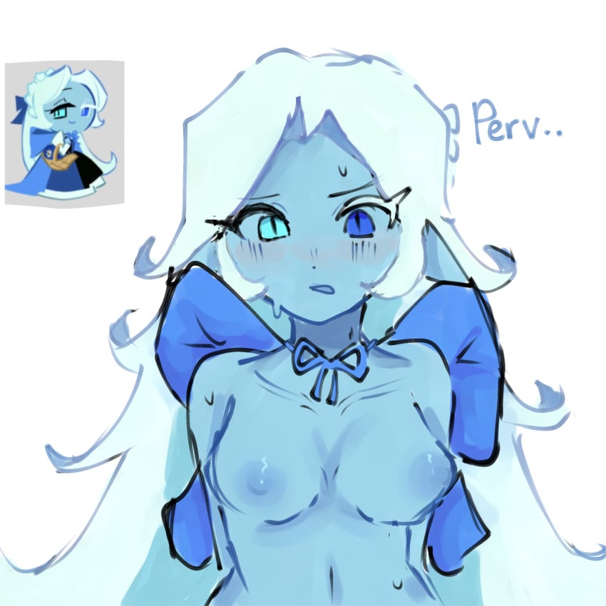 blue_eyes blush breasts breasts_out cookie_run cookie_run_kingdom disguise disguised_male fem femshadow_milk_cookie shadow_milf_cookie shadow_milk_cookie tagme