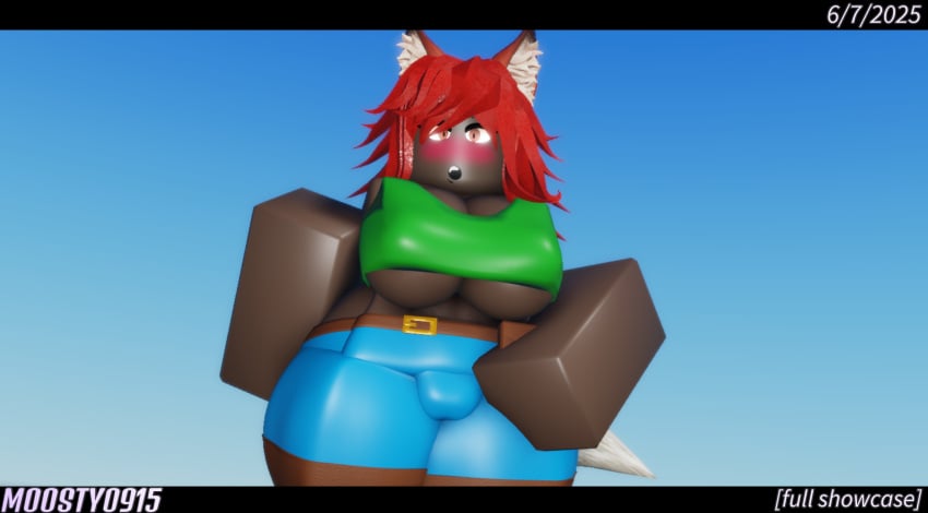 1girls 2025 3d 505_games abs anthro anthro_only ass_visible belt belt_buckle big_ass big_butt black_body black_girl black_skin black_skinned_female blue_pants blue_shorts blush blushing_at_viewer cameltoe cameltoe_focus cheeky clothed dark_skin dark_skinned_female dated discord_tag ear english_text eyes_open fang female female_abs female_focus fox_ears fox_tail fur furry furry_only green_shirt green_tank_top horny letterbox letterboxed light_blush looking_at_viewer lycanthrope made_using_roblox masturbating masturbation masturbation_through_clothing moosty muscular muscular_female open_mouth pouch pussy pussy_bulge pussy_focus red_hair roblox roblox_studio robloxian rubbing rubbing_pussy rubbing_pussy_through_clothing self_upload shirt short_shorts shorts showing_off showing_pussy showing_vagina tanktop terraria text underboob underboob_shirt vagina_focus watermark zoologist_(terraria)