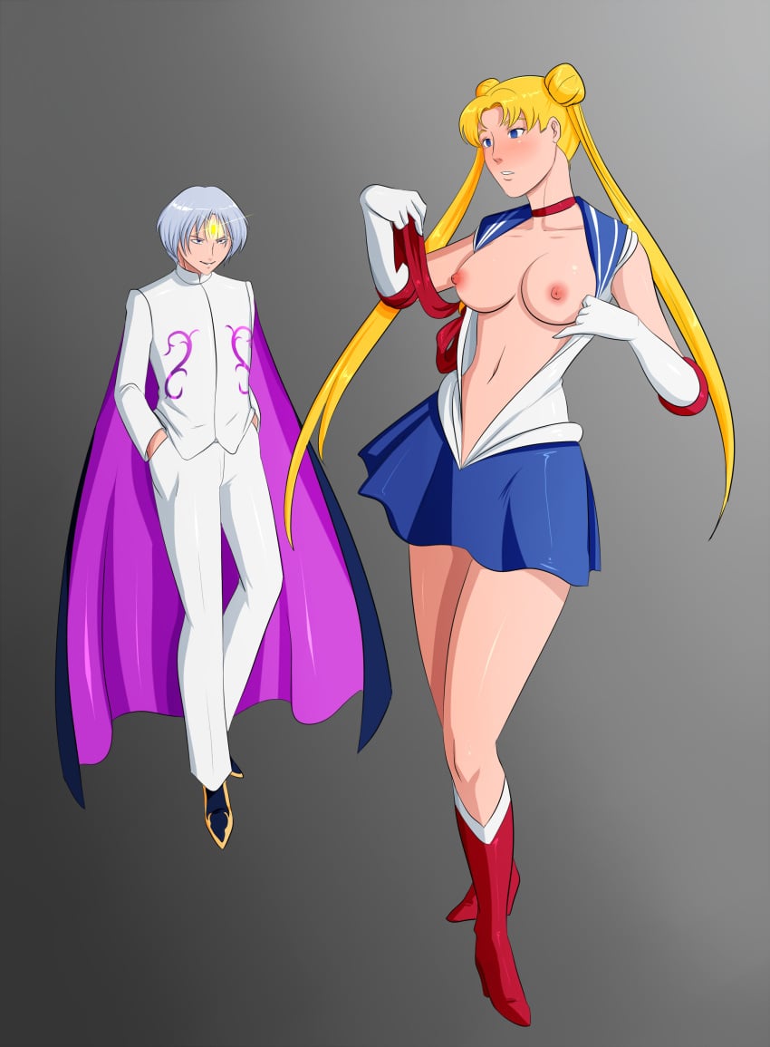 1boy 1girls absurdres bare_legs big_breasts bishoujo_senshi_sailor_moon blonde_hair blue_eyes blush boots breasts choker clothing elbow_gloves empty_eyes expressionless female femsub gloves high_heel_boots knee-high_boots large_breasts legs long_hair male maledom mind_control miniskirt nipples oo_sebastian_oo open_clothes opera_gloves prince_diamond sailor_moon short_skirt skirt small_breasts twintails undressing usagi_tsukino