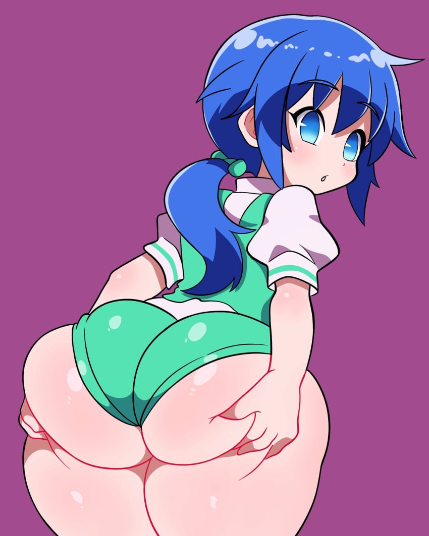 1boy 2024 2d 2d_(artwork) ass big_ass big_butt blue_eyes blue_hair bottom_heavy bottom_heavy_femboy bottom_heavy_male bubble_ass bubble_butt bubbleguts clothing femboy femboy_only grabbing_own_ass hair hair_ribbon hair_tie light-skinned_femboy light-skinned_male light_skin lloyd_de_saloum looking_at_viewer looking_back male male_only ponytail shortstack_femboy solo solo_feral solo_male tensei_shitara_dai_nana_ouji_dattanode,_kimamani_majutsu_o_kiwamemasu thick thick_ass thick_butt thick_thighs thighs