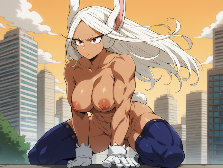 ai_generated bunny_girl city cityscape dodia miruko my_hero_academia nude rumi_usagiyama sitting