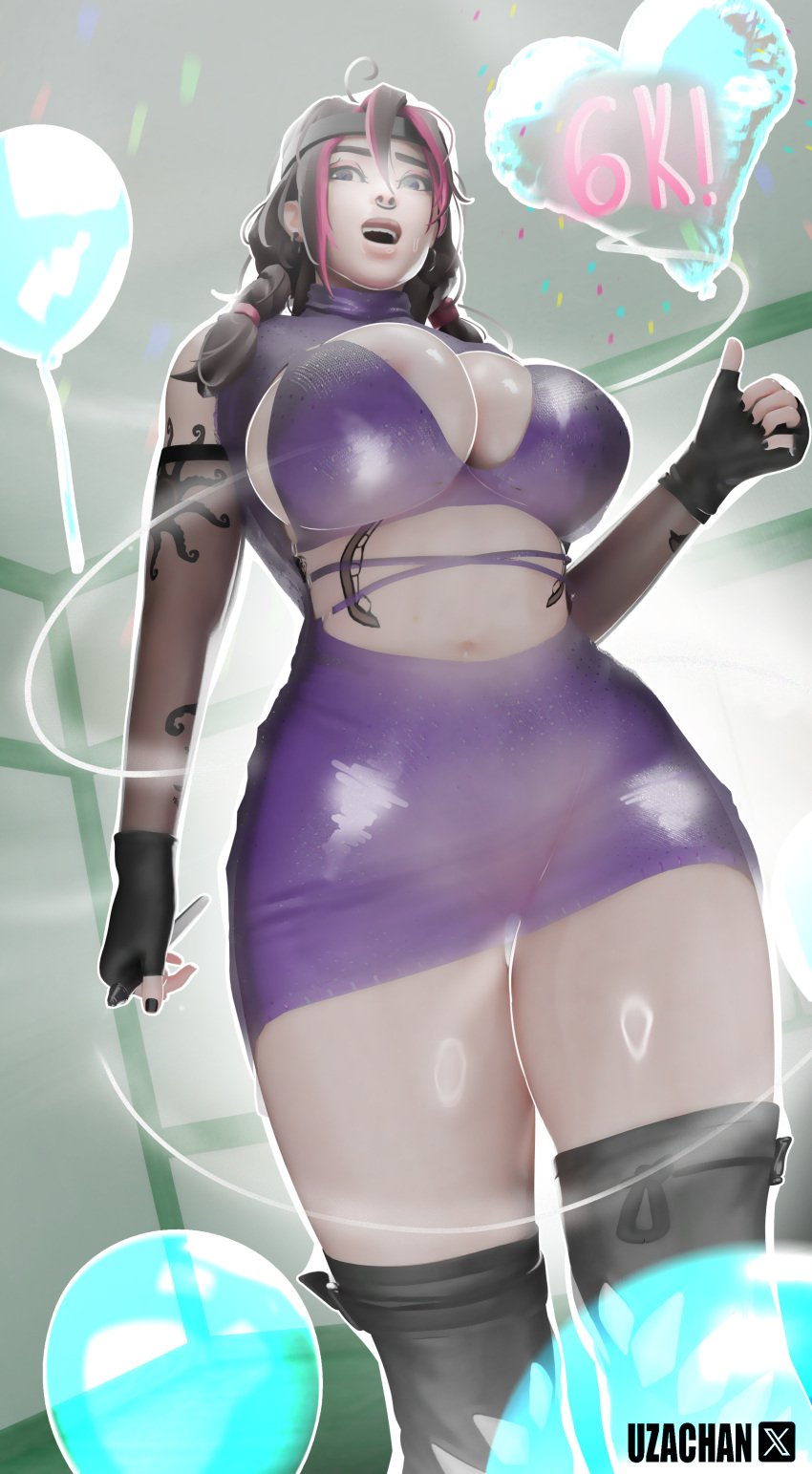 big_ass big_breasts dress festival_phaedra_(fortnite) fortnite large phaedra_(fortnite) thick_legs thick_thighs tight_clothing uzachan