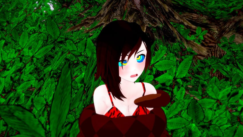 1girls 3d bikini black_hair breasts coils confused female hypnosis kaa_eyes koikatsu lamia leopard_print medium_breasts mind_control monster monster_girl mrkoiru open_mouth original original_character outdoors pale_skin ruby_rose rwby short_hair the_jungle_book