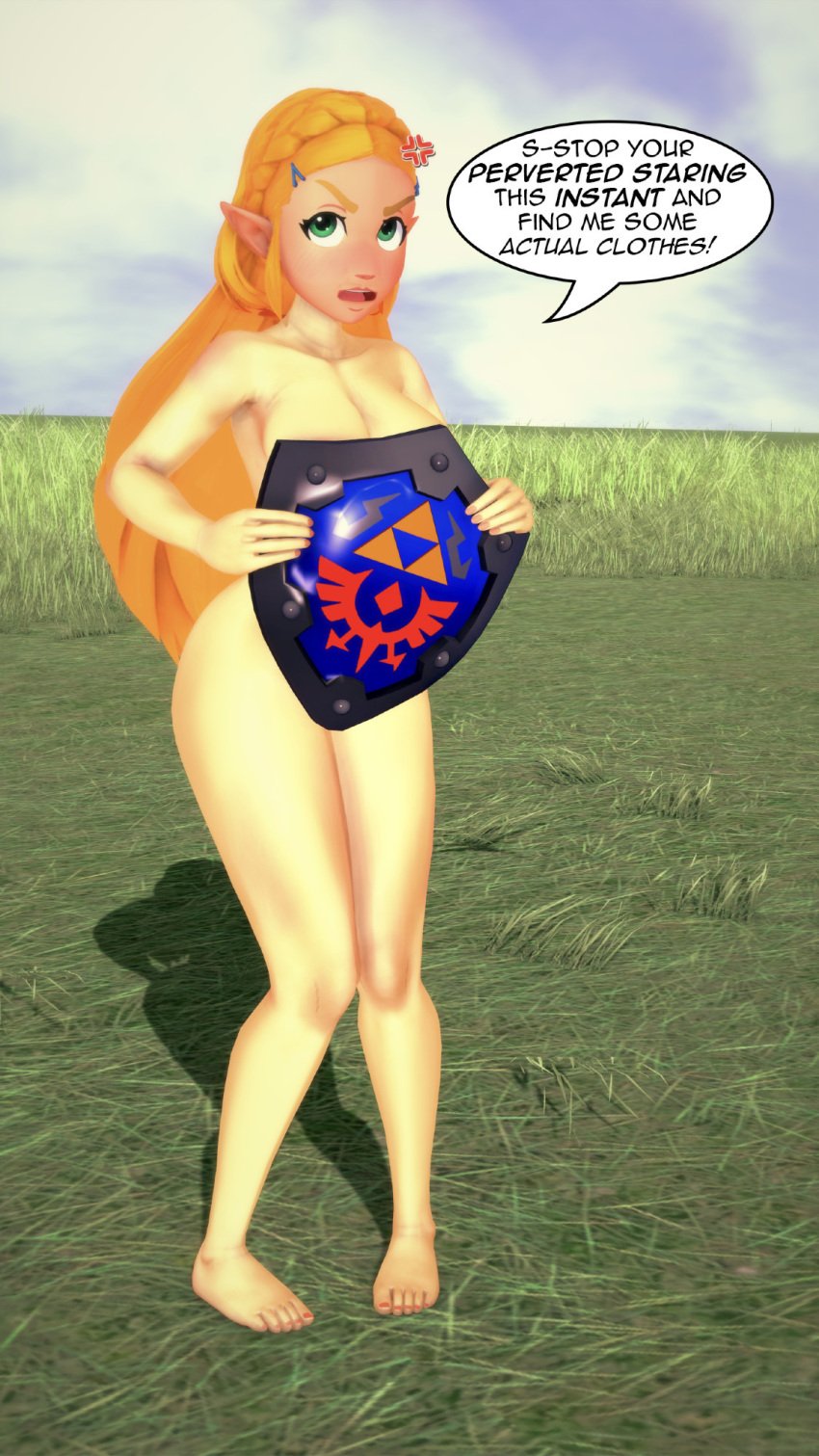 1girls 3d breasts covering female koikatsu misunderstoodsecrets nude princess_zelda tagme the_legend_of_zelda