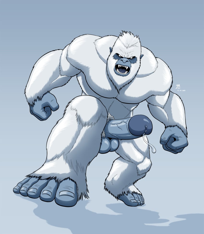 2025 5_fingers 5_toes 7:8 angry anthro arm_tuft aroused balls beard biceps big_biceps big_deltoids big_forearm_muscles big_muscles big_pecs big_penis biped blue_background blue_balls blue_body blue_ears blue_glans blue_penis blue_skin blue_tongue bodily_fluids broad_shoulders cel_shading crotch_tuft cryptid dated deltoids detailed digital_drawing_(artwork) digital_media_(artwork) dripping empty_eyes erection facial_hair fangs featureless_chest feet fingernails fingers fist forearm_muscles foreskin front_view full-length_portrait fur genital_fluids genitals glans hair hi_res huge_deltoids huge_forearm_muscles huge_muscles humanoid humanoid_ears humanoid_feet humanoid_genitalia humanoid_hands humanoid_penis hybrid jade_monstruo leaking_precum light light_beard light_body light_facial_hair light_fur lighting looking_at_viewer male mammal manly mature_anthro mature_humanoid mature_male monster multicolored_body muscular muscular_anthro muscular_arms muscular_humanoid muscular_male muscular_thighs nails nude nude_anthro nude_humanoid nude_male open_mouth pecs penis plantigrade portrait pose precum precum_drip precum_string primate pubes quads retracted_foreskin sasquatch shaded shadow sharp_teeth shoulder_tuft signature simple_background simple_shading solo standing teeth thick_neck thick_penis toenails toes tongue trapezius triceps tuft two_tone_body vein veiny_penis white_beard white_body white_facial_hair white_fur white_hair white_pubes white_tuft yeti