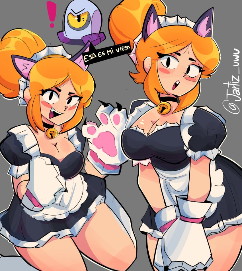 blonde_hair brawl_stars breasts maid piper_(brawl_stars) rico_(brawl_stars) tagme thick_thighs